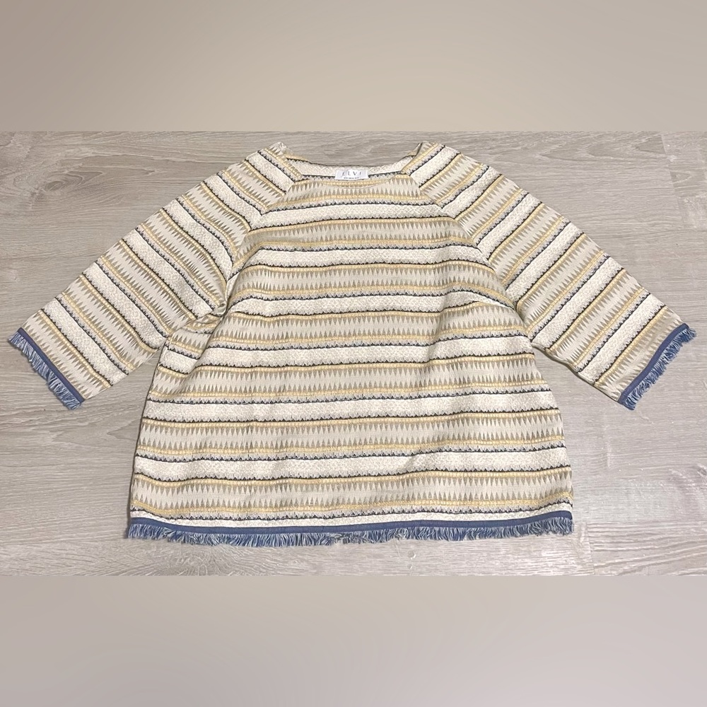 ❗️5/$10❗️Elvi Stripe Fringe Top Size US 18